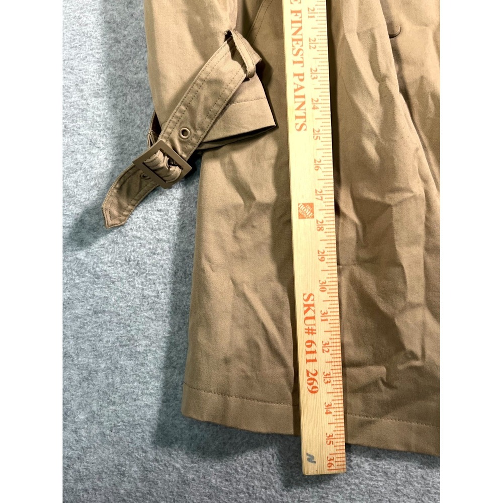 Topshop Maternity Trench Coat Womens 6 Tan Cotton Belted Casual Button Front - Picture 6 of 11